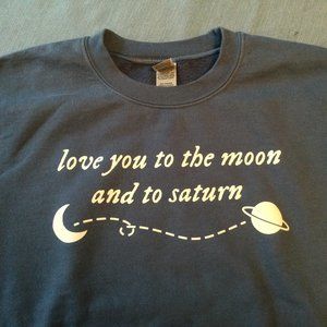 Taylor Swift "love you to the moon and to saturn" Blue Crewneck